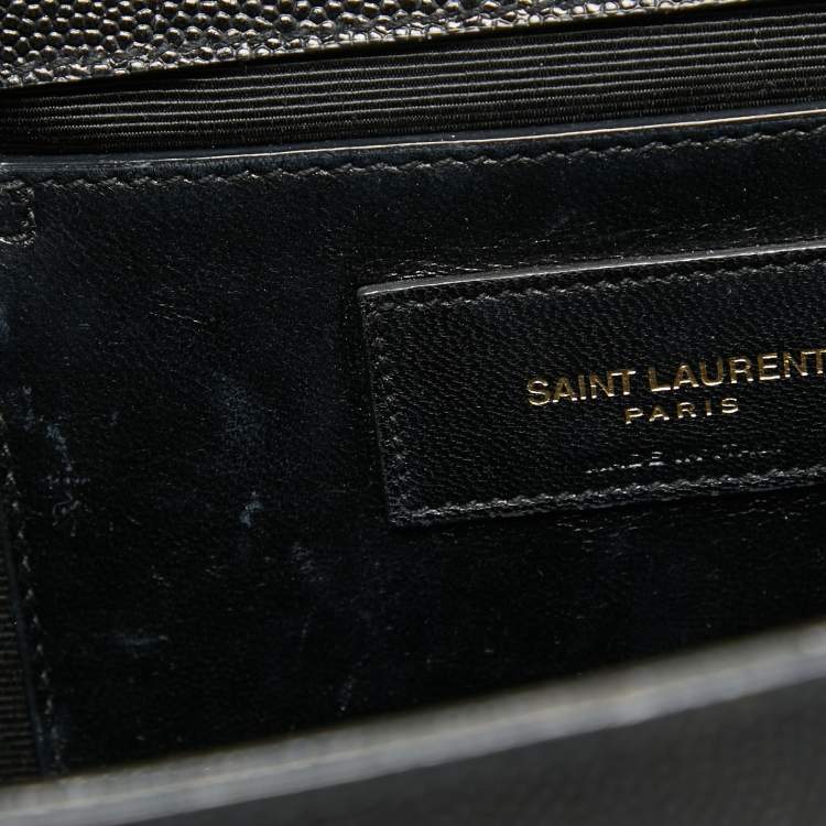 Pre Owned Saint Laurent Black Leather Large Kate Shoulder Bag