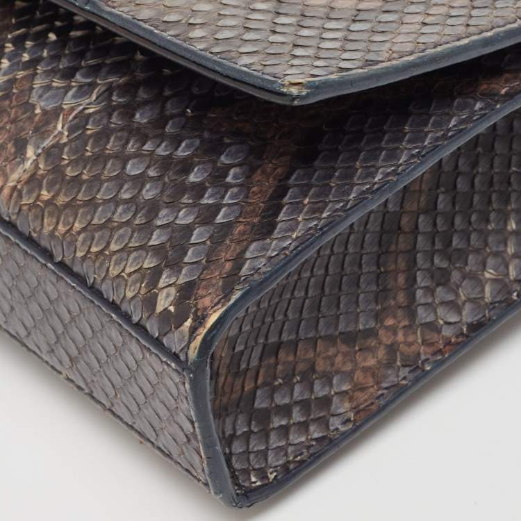 Saint Laurent Green/Brown Python Kate Shoulder Bag
