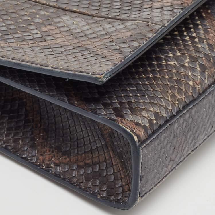 Saint Laurent Green/Brown Python Kate Shoulder Bag