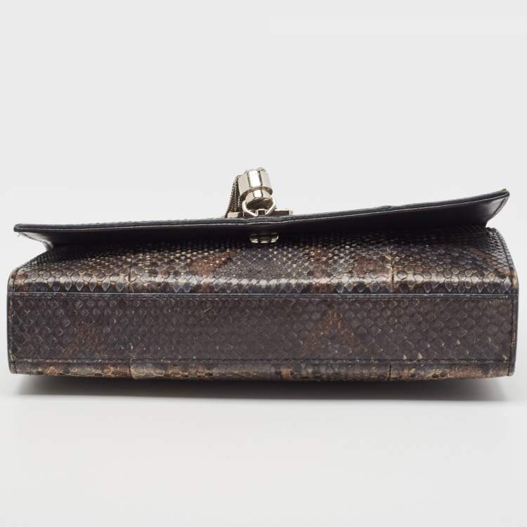 Saint Laurent Green/Brown Python Kate Shoulder Bag