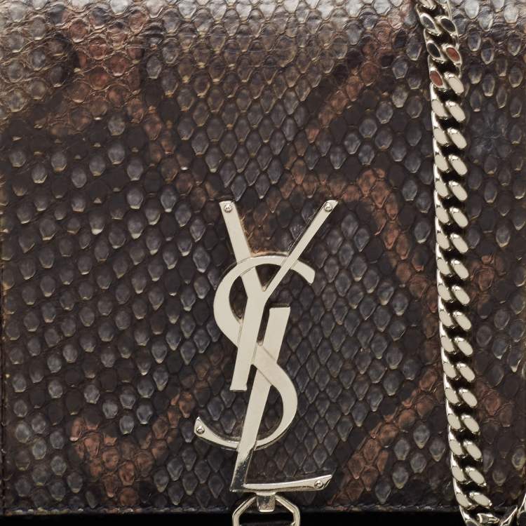 Saint Laurent Green/Brown Python Kate Shoulder Bag