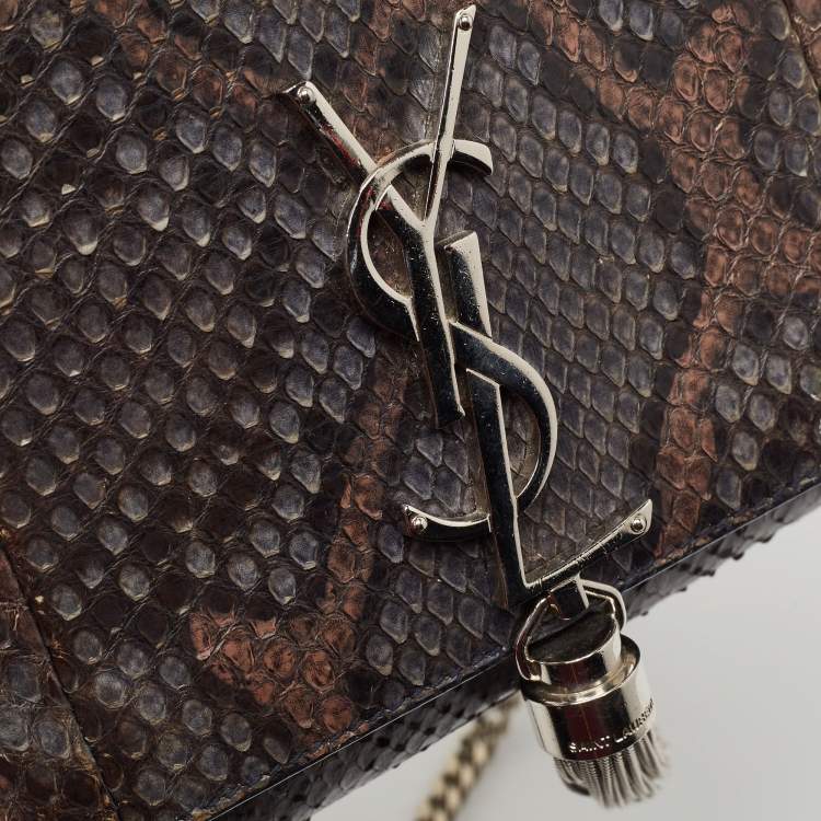 Saint Laurent Green/Brown Python Kate Shoulder Bag