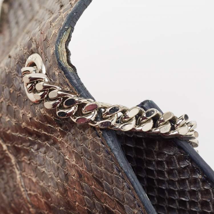 Saint Laurent Green/Brown Python Kate Shoulder Bag