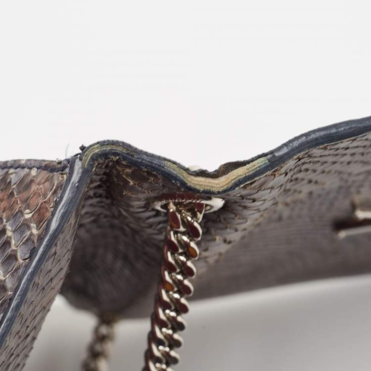 Saint Laurent Green/Brown Python Kate Shoulder Bag