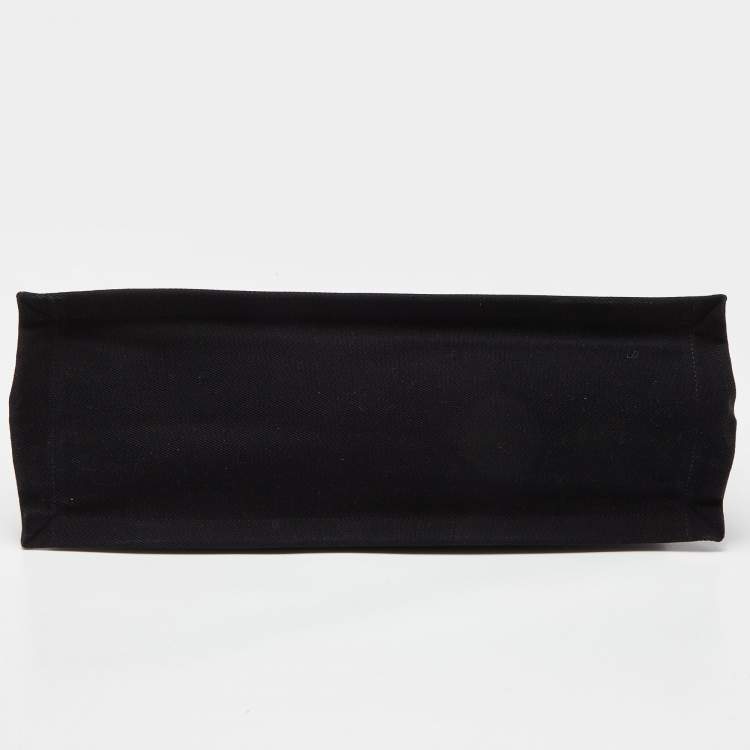 Pre Owned Saint Laurent Black Canvas and Leather Large Rive Gauche Shopper Tote 