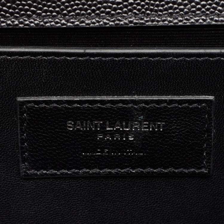 Pre Owned Saint Laurent Black Leather Kate Monogram Clutch