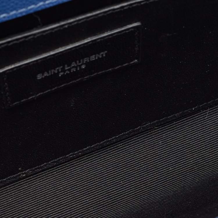 Pre Owned Saint Laurent Blue Leather Kate Monogram Clutch