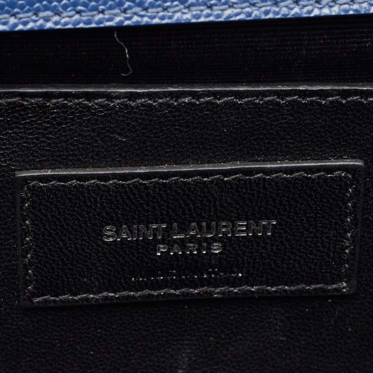 Pre Owned Saint Laurent Blue Leather Kate Monogram Clutch
