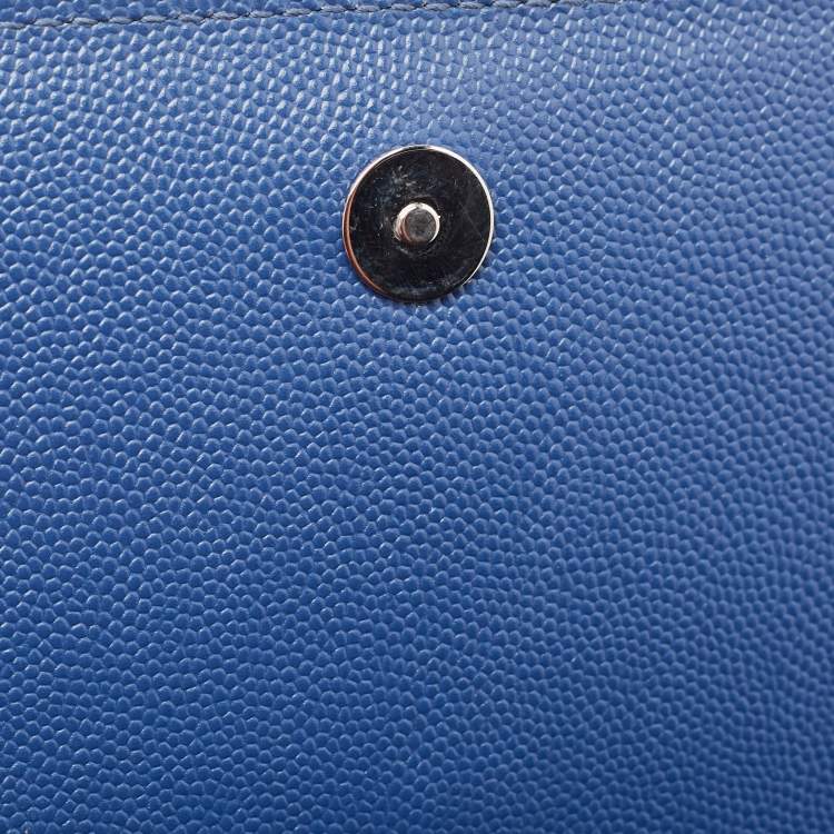 Pre Owned Saint Laurent Blue Leather Kate Monogram Clutch