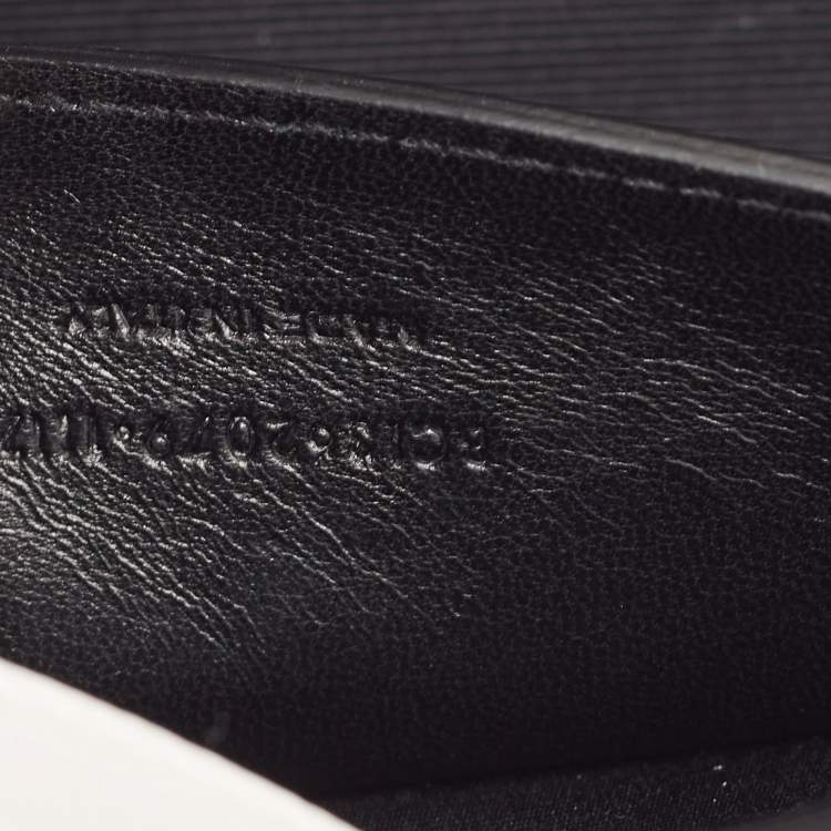 Pre Owned Saint Laurent White Leather Kate Monogram Clutch