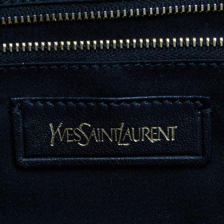 Pre Owned Yves Saint Laurent Grey Leather Large Cabas Chyc Tote