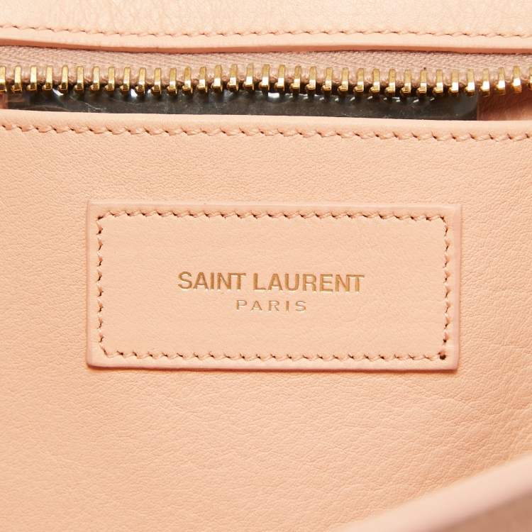 مملوكة مسبقًا Saint Laurent Peach Leather Small Cabas Y-Ligne Tote