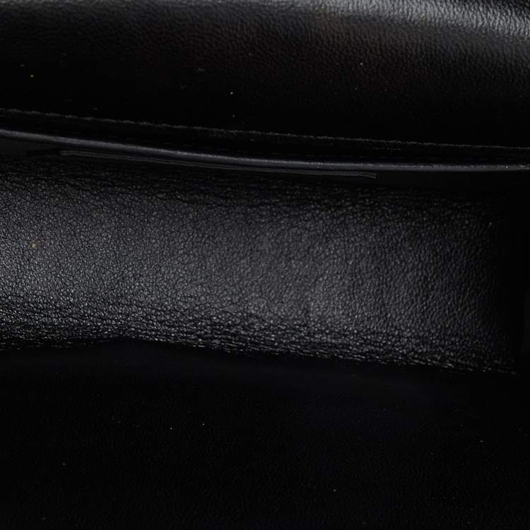 Pre Owned Saint Laurent Black Suede Small Monogram Kate Tassel Shoulder Bag