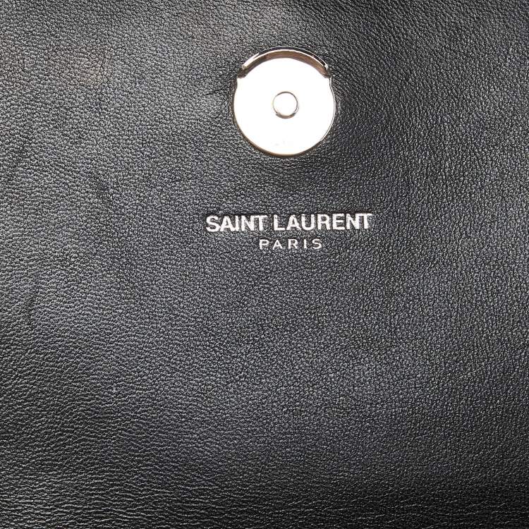 Pre Owned Saint Laurent Black Suede Small Monogram Kate Tassel Shoulder Bag