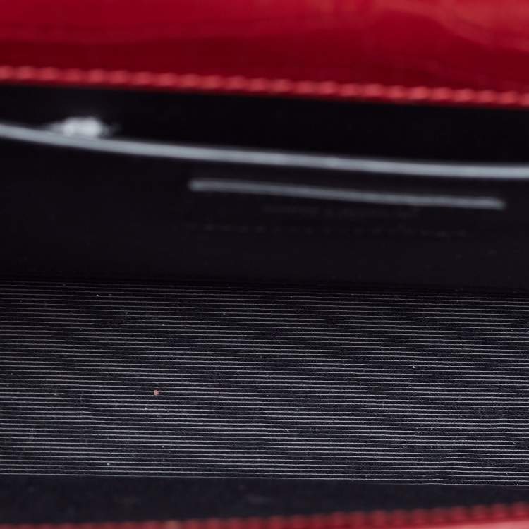 Pre Owned Saint Laurent Red Croc Embossed Leather Medium Kate Tassel Bag