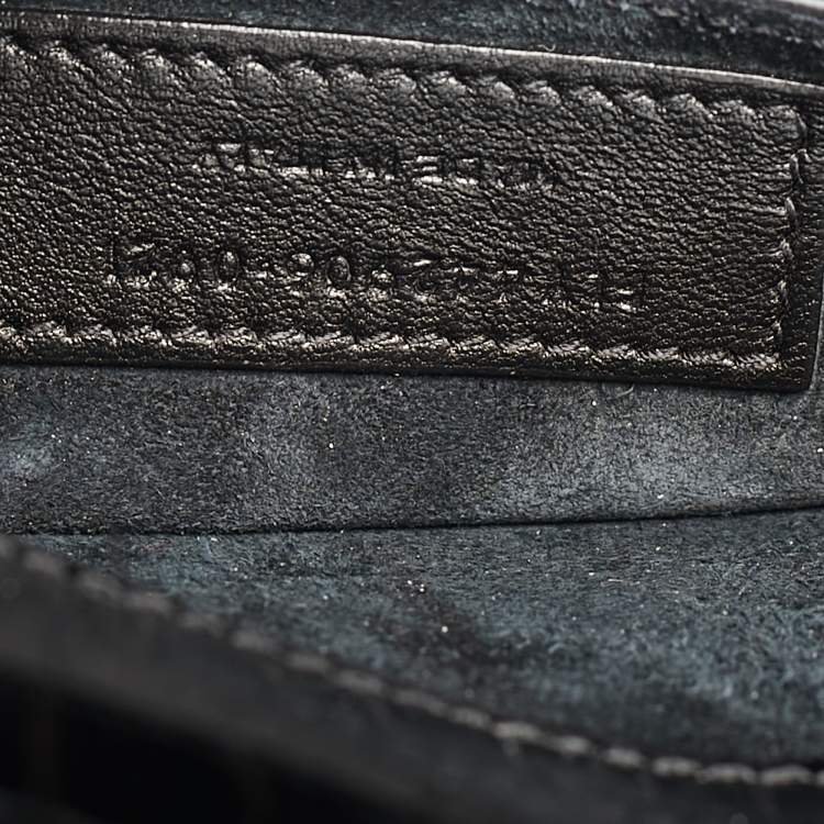 Pre Owned Saint Laurent Black Croc Embossed Leather Medium Sunset Shoulder Bag