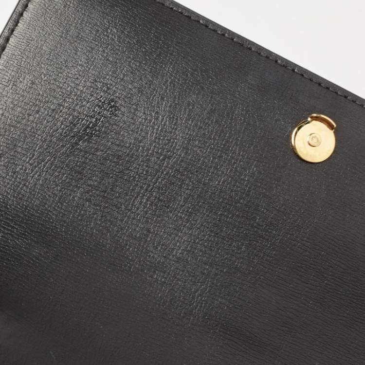 Pre Owned Saint Laurent Black Leather Sunset Wallet on Chain