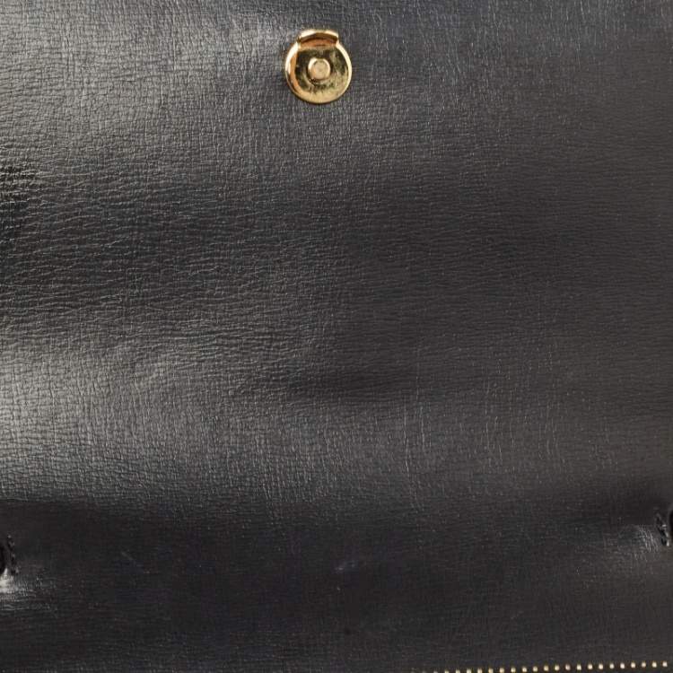Pre Owned Saint Laurent Black Leather Sunset Wallet on Chain