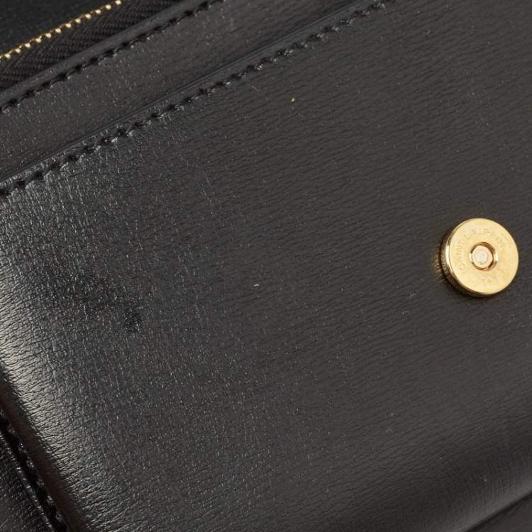 Pre Owned Saint Laurent Black Leather Sunset Wallet on Chain
