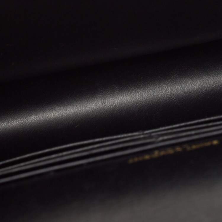 Pre Owned Saint Laurent Black Leather Sunset Wallet on Chain