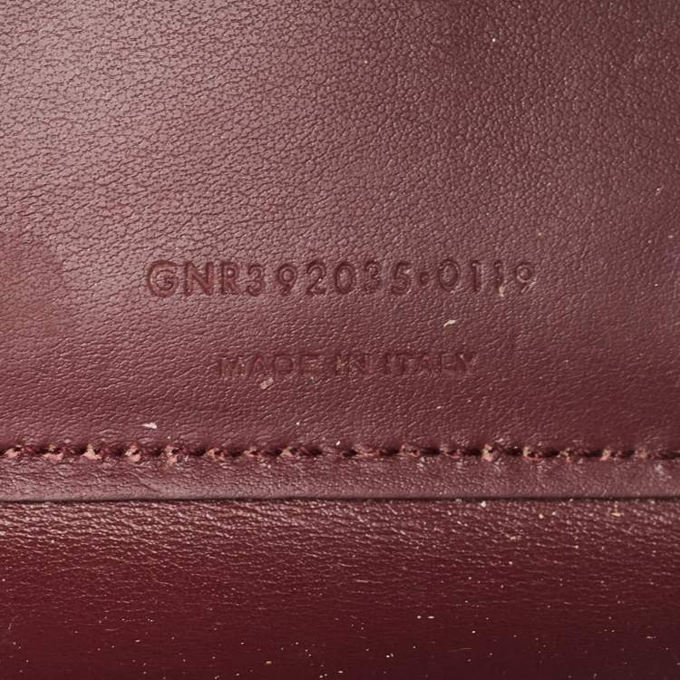 Pre Owned Saint Laurent Burgundy Croc Embossed Leather Nano Classic Sac De Jour Tote