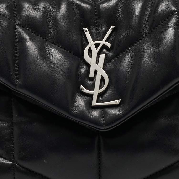 مملوكة مسبقًا Saint Laurent Black Quilted Leather Small Loulou Puffer Shoulder Bag