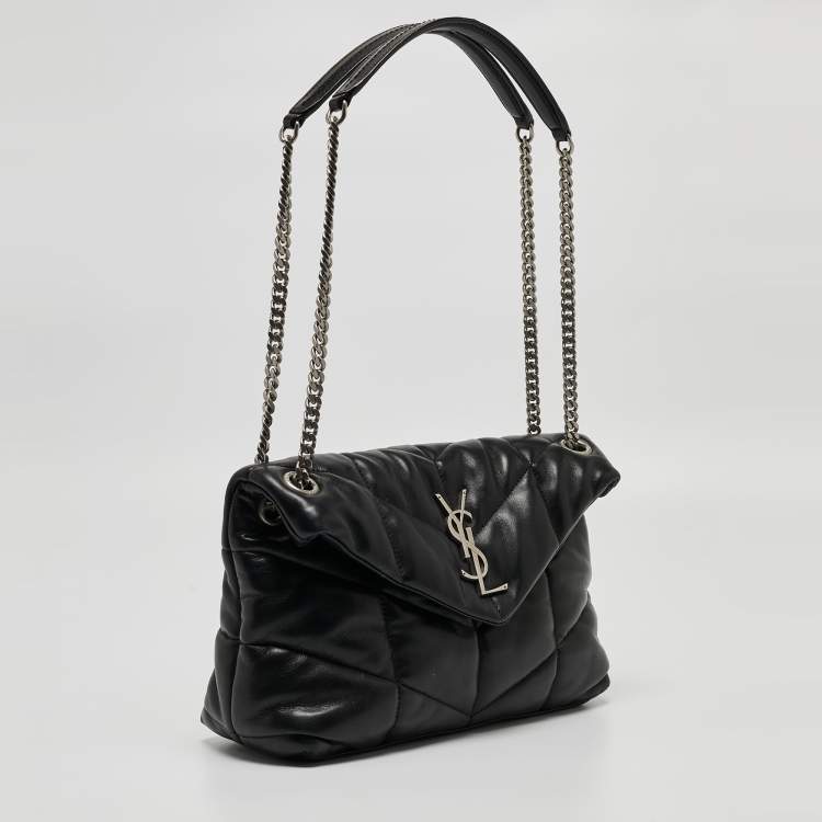مملوكة مسبقًا Saint Laurent Black Quilted Leather Small Loulou Puffer Shoulder Bag