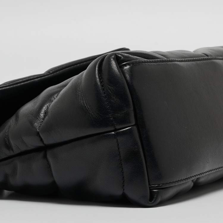مملوكة مسبقًا Saint Laurent Black Quilted Leather Small Loulou Puffer Shoulder Bag