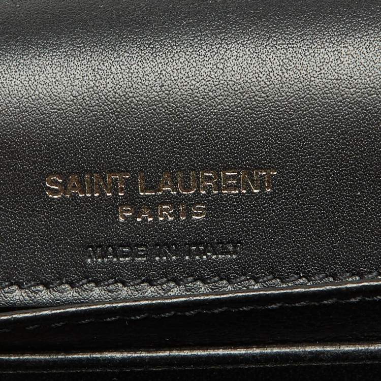 Pre Owned Saint Laurent Silver/Black Suede Kate Belt Bag