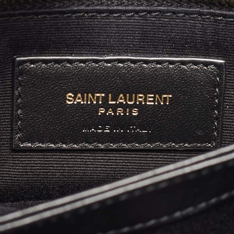 Pre Owned Saint Laurent Gun Metal Matelassé Leather Toy Loulou Crossbody Bag