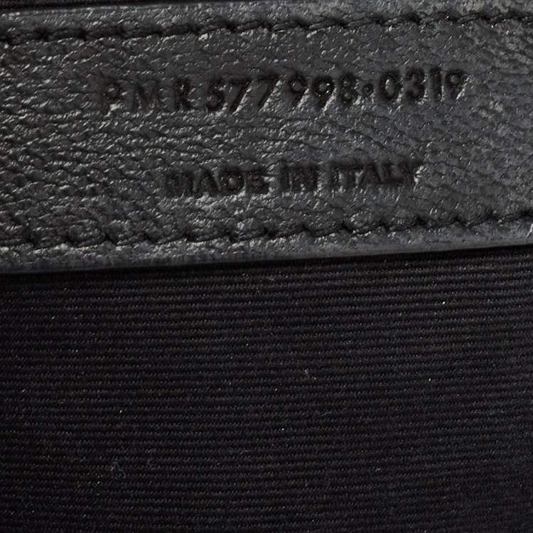 Pre Owned Saint Laurent Black Crinkled Leather Large Niko Shopper Tote