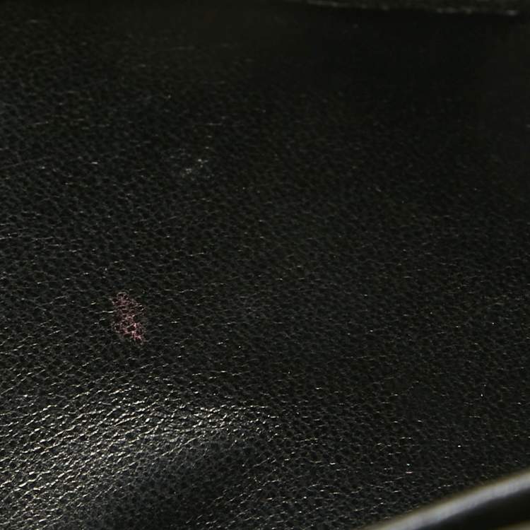 Pre Owned Saint Laurent Gold/Black Star Print Canvas and Canvas Monogram Wallet on Chain