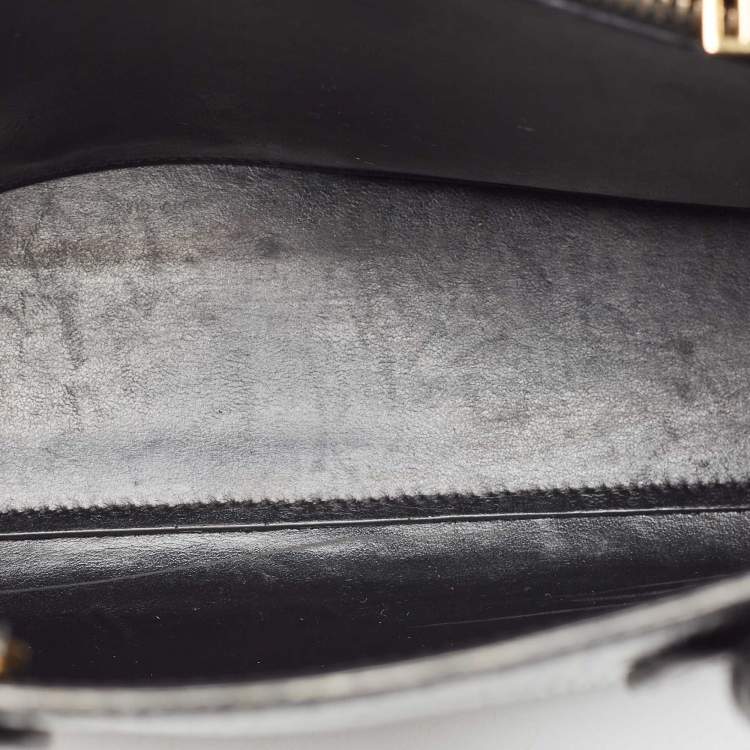 Pre Owned Saint Laurent Black Croc Embossed Leather Baby Classic Sac De Jour Tote
