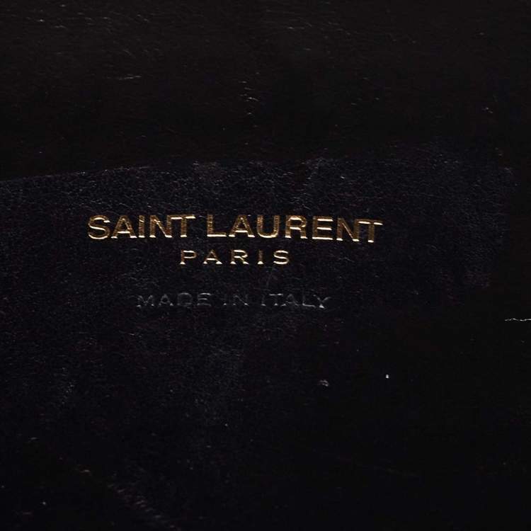 Pre Owned Saint Laurent Black Croc Embossed Leather Baby Classic Sac De Jour Tote