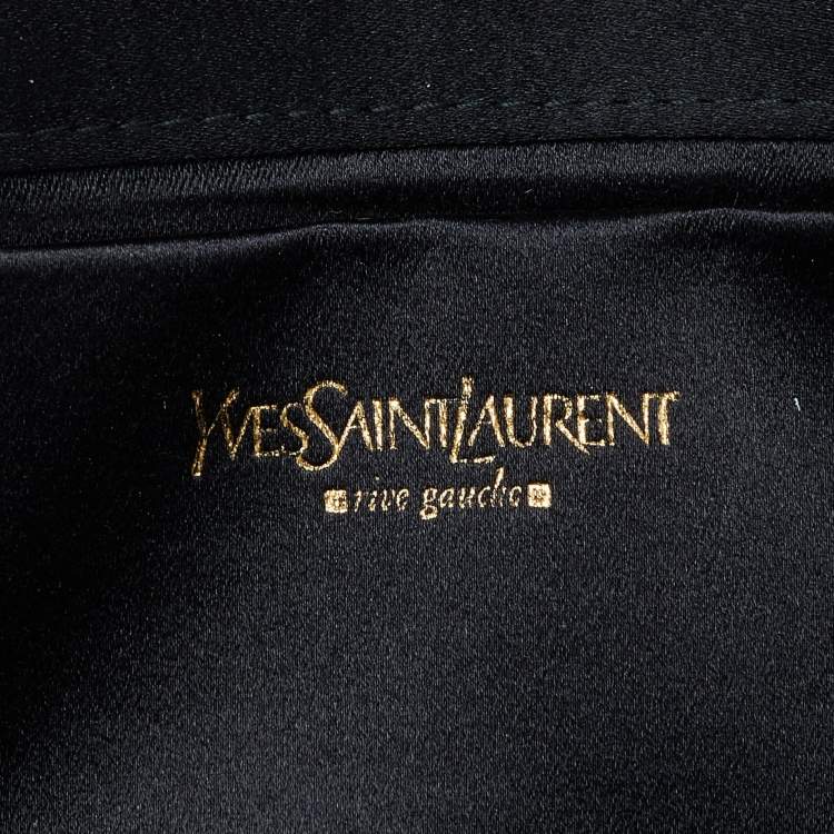 Pre Owned Saint Laurent Black Satin Muse Clutch
