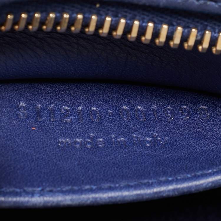 Pre Owned Saint Laurent Blue Leather Small Ligne Y Cabas Chyc Tote