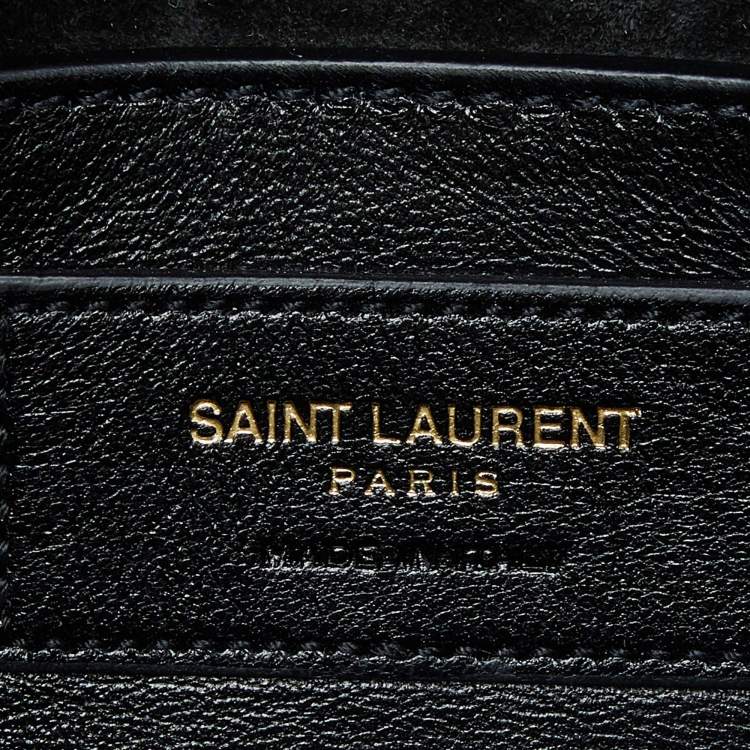 Pre Owned Saint Laurent Red/Black Python Embossed Leather Small Kate Wallet on Chain