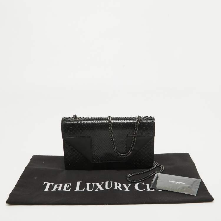 Pre Owned Saint Laurent Black Python and Leather Betty Shoulder Bag