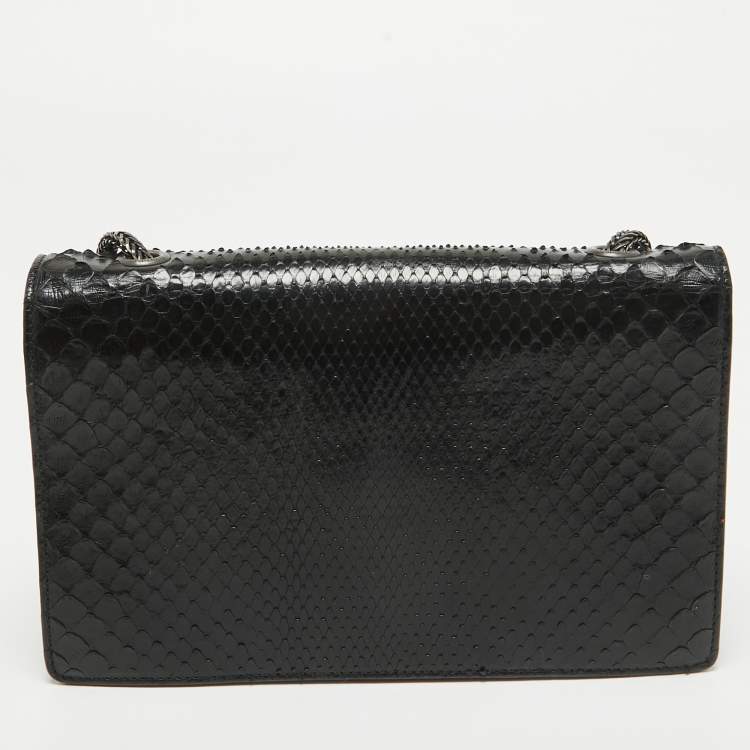 Pre Owned Saint Laurent Black Python and Leather Betty Shoulder Bag