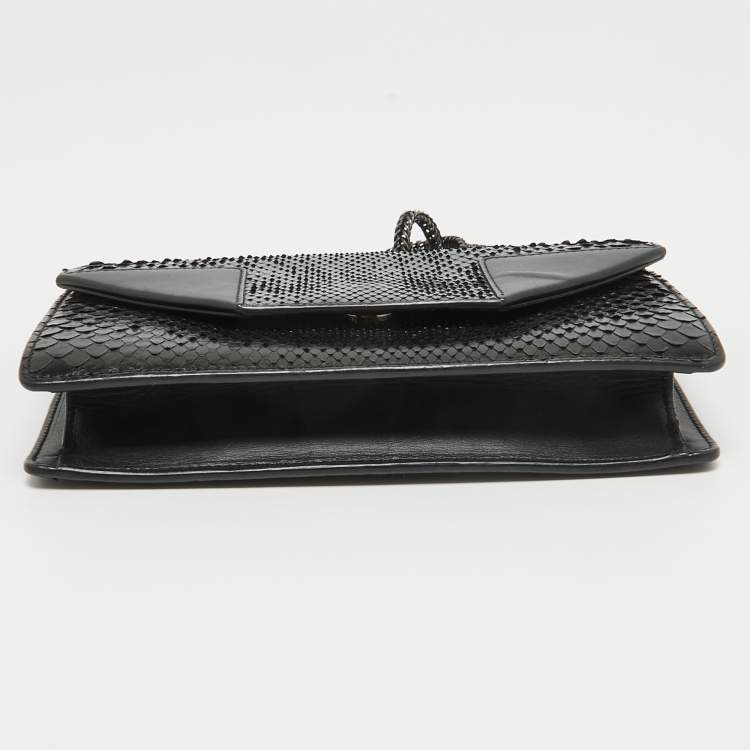 Pre Owned Saint Laurent Black Python and Leather Betty Shoulder Bag