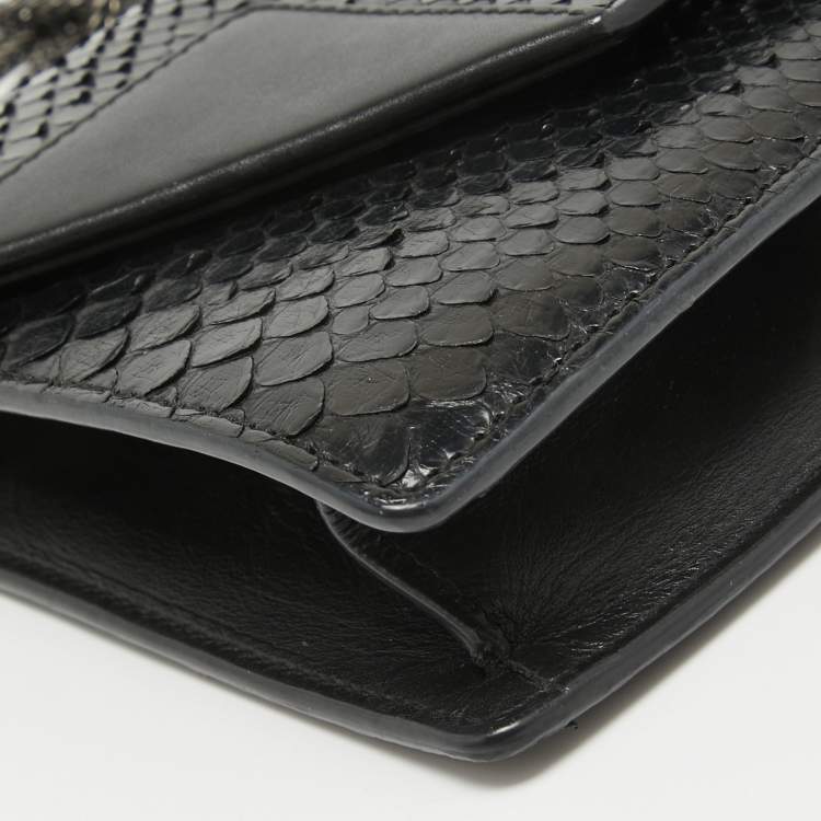 Pre Owned Saint Laurent Black Python and Leather Betty Shoulder Bag