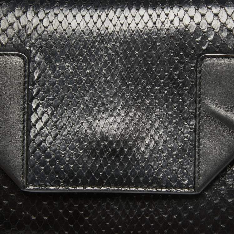 Pre Owned Saint Laurent Black Python and Leather Betty Shoulder Bag