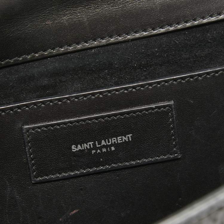 Pre Owned Saint Laurent Black Python and Leather Betty Shoulder Bag
