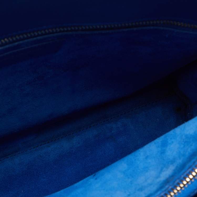 Pre Owned Saint Laurent Blue Leather Small Classic Sac De Jour Tote