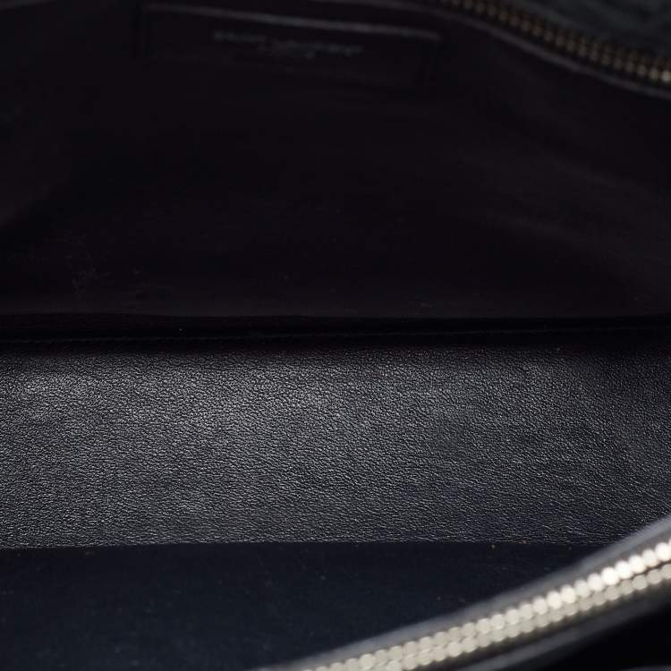 مملوكة مسبقًا Saint Laurent Deep Green Croc Embossed Leather Small Sac De Jour Tote