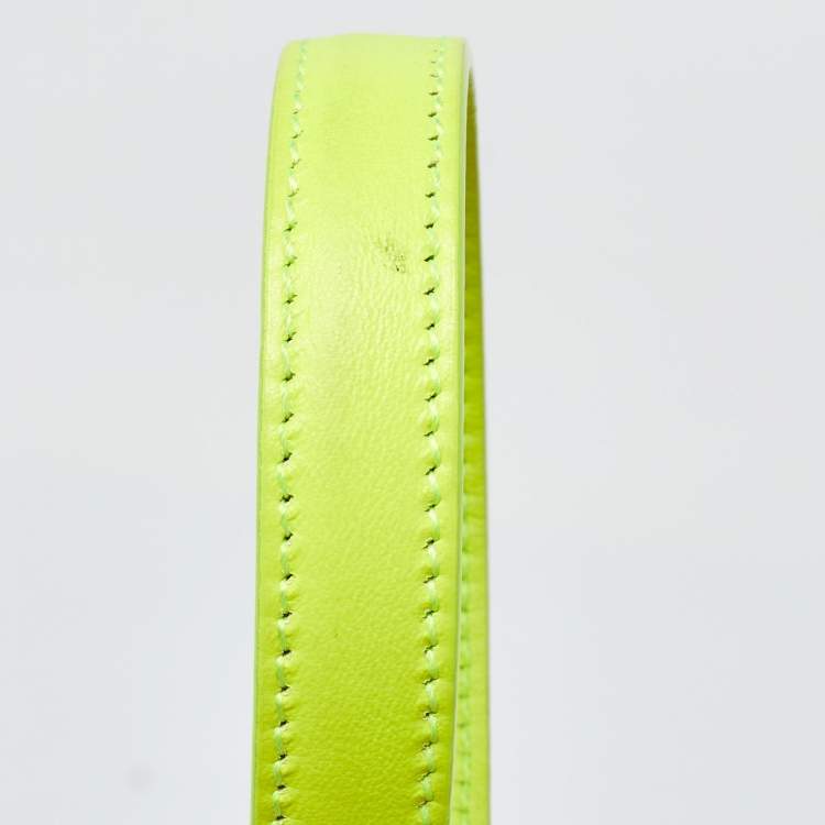Pre Owned Saint Laurent Neon Yellow Leather Nano Classic Sac De Jour Tote