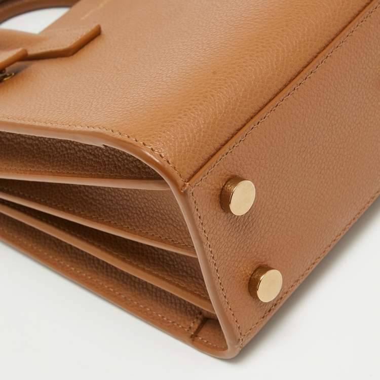 Pre Owned Saint Laurent Brown Leather Nano Classic Sac De Jour Tote