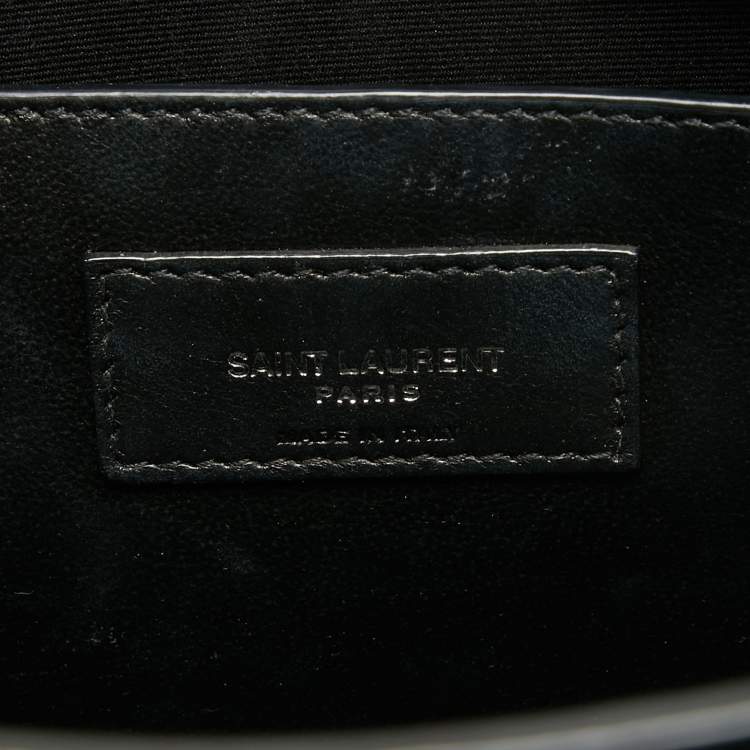 Pre Owned Saint Laurent Croc Embossed Leather Uptown Tote