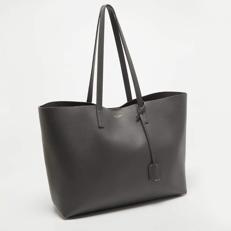 Pre Owned Saint Laurent Grey Leather East West Tote
