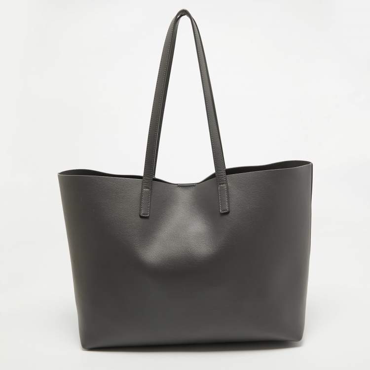 Pre Owned Saint Laurent Grey Leather East West Tote